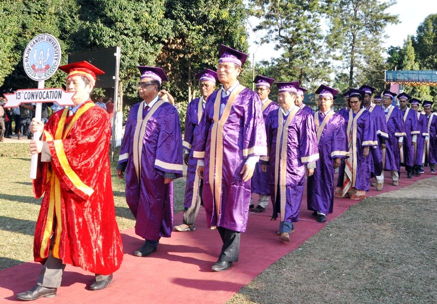 Convocation procession of the 13th University Convocation of Rajiv Gandhi University (RGU), Rono Hills, Doimukh as Chief Guest on 30th November 2015